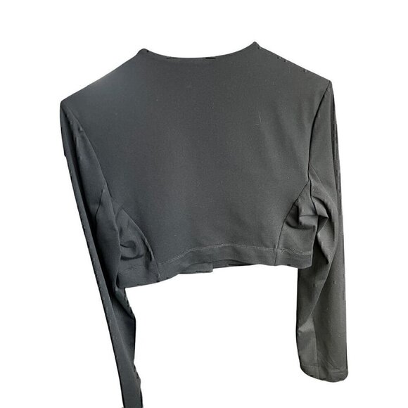 SUSANA MONACO WOMEN Cropped Black Blazer Jacket, SMALL - Picture 3 of 5